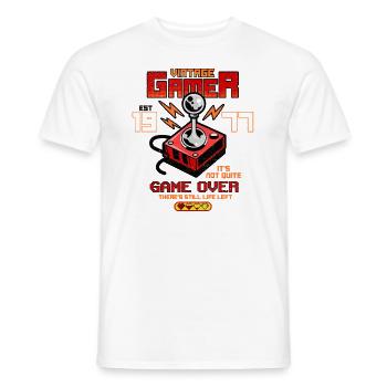 Vintage Gamer Since 1977 Funny Birthday Gaming - Men's T-Shirt - white - Front - AI Model Male 178 dark (178cm)