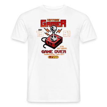 Vintage Gamer Since 1991 Drôle d’anniversaire Jeux - T-shirt homme - blanc - Devant - AI Model Male 178 dark (178cm)