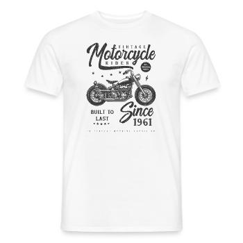 Anniversaire Moto Vintage Né En 1961 - T-shirt homme - blanc - Devant - AI Model Male 178 dark (178cm)