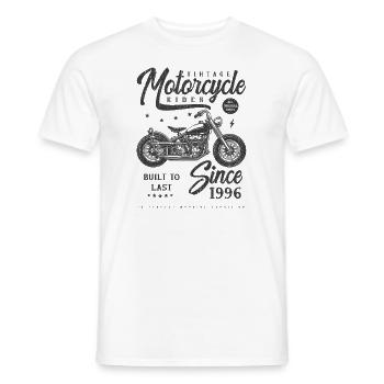 Vintage Motorcycle Biker Birthday Born In 1996 - Men's T-Shirt - white - Front - AI Model Male 178 dark (178cm)