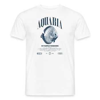 Diskus Cichlid Fish Keeper Moderne Streetwear - Männer T-Shirt - Weiß - Vorne - AI Model Male 178 dark (178cm)