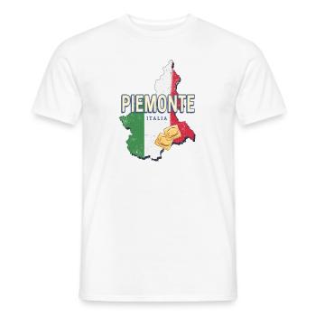 Piémont Italie Région Rétro Carte Murale Vintage - T-shirt homme - blanc - Devant - AI Model Male 178 dark (178cm)