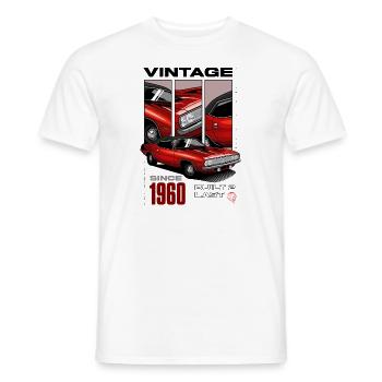Je ne suis pas vieux, je suis une voiture classique vintage née en 1960 - T-shirt homme - blanc - Devant - AI Model Male 178 dark (178cm)