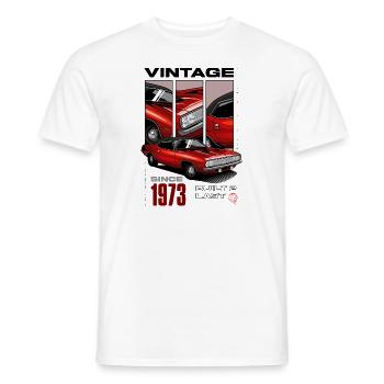Ich bin nicht alt, ich bin ein Oldtimer, Oldtimer Jahrgang 1973 - Männer T-Shirt - Weiß - Vorne - AI Model Male 178 dark (178cm)