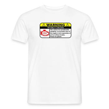 WARNING - T-shirt homme - blanc - Devant - AI Model Male 178 dark (178cm)