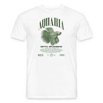 Betta Fish Keeper Modern Streetwear - Men's T-Shirt - white - Front - AI Model Male 178 dark (178cm)