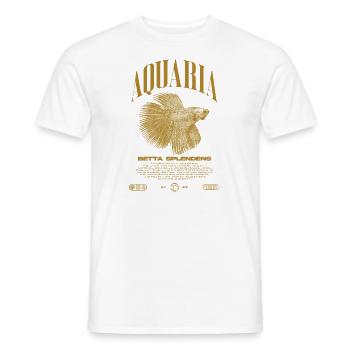 Betta Fish Keeper Modern Streetwear - Men's T-Shirt - white - Front - AI Model Male 178 dark (178cm)
