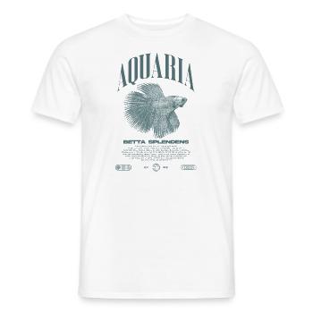 Betta Fish Keeper Modern Streetwear - Men's T-Shirt - white - Front - AI Model Male 178 dark (178cm)