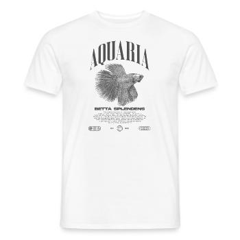 Betta Fish Keeper Modern Streetwear - Men's T-Shirt - white - Front - AI Model Male 178 dark (178cm)