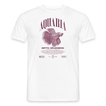 Betta Fish Keeper Modern Streetwear - Men's T-Shirt - white - Front - AI Model Male 178 dark (178cm)