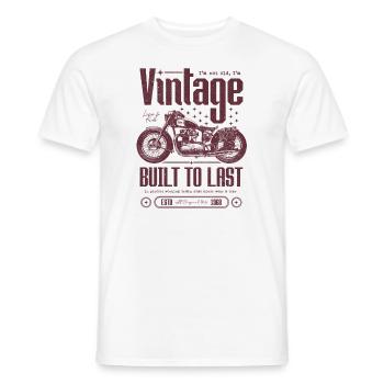 Moto Vintage Motards Moto Anniversaire 1968 - T-shirt homme - blanc - Devant - AI Model Male 178 dark (178cm)