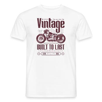 Vintage Motorcycle Bikers Motorbike Birthday 2015 - Men's T-Shirt - white - Front - AI Model Male 178 dark (178cm)
