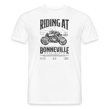 Bonneville Salt Flats Moto Anniversaire 1944 - T-shirt homme - blanc - Devant - AI Model Male 178 dark (178cm)