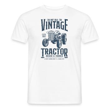 Vintage Tractor Farmer Birthday Born In 1968 - Men's T-Shirt - white - Front - AI Model Male 178 dark (178cm)