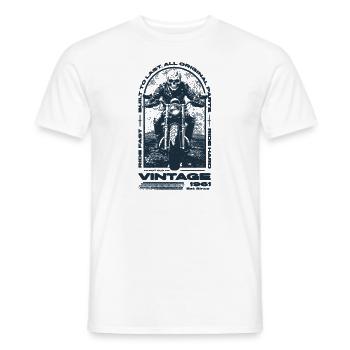 Moto Vintage Motards Moto Anniversaire 1961 - T-shirt homme - blanc - Devant - AI Model Male 178 dark (178cm)