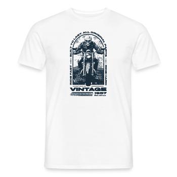 Moto Vintage Motards Moto Anniversaire 1957 - T-shirt homme - blanc - Devant - AI Model Male 178 dark (178cm)