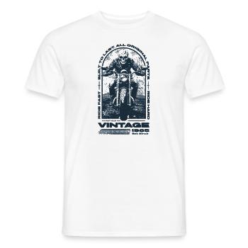 Vintage Motorcycle Bikers Motorbike Birthday 1985 - Men's T-Shirt - white - Front - AI Model Male 178 dark (178cm)