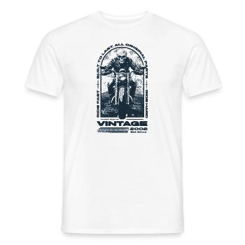 Vintage Motorcycle Bikers Motorbike Birthday 2002 - Men's T-Shirt - white - Front - AI Model Male 178 dark (178cm)