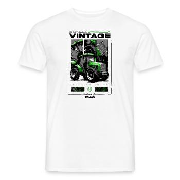 Anniversaire de fermier de tracteur vintage né en 1946 - T-shirt homme - blanc - Devant - AI Model Male 178 dark (178cm)