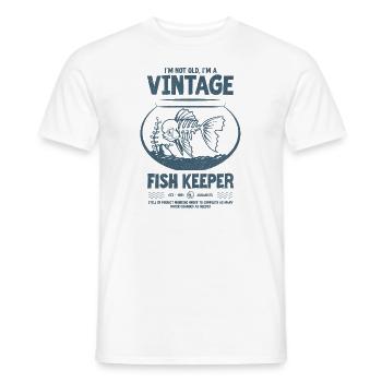 Vintage Fish Keeper Poisson Tropical Anniversaire 1981 - T-shirt homme - blanc - Devant - AI Model Male 178 dark (178cm)