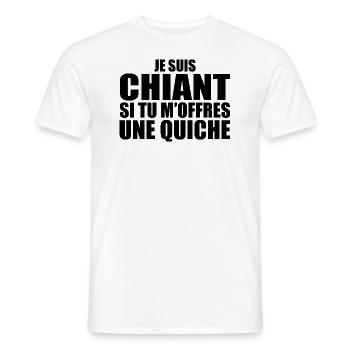Mann, der anbetet: Quiche. Lustiger Design-Humor - Männer T-Shirt - Weiß - Vorne - AI Model Male 178 dark (178cm)