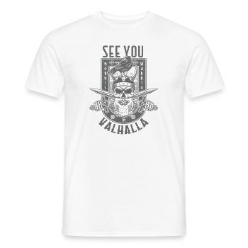 Wir sehen uns in Walhalla, Wikinger-Nordisch - Männer T-Shirt - Weiß - Vorne - AI Model Male 178 dark (178cm)