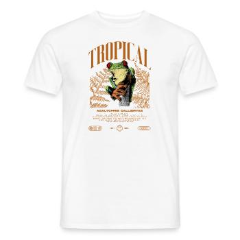 Grenouille arboricole aux yeux rouges Amphibien de la forêt tropicale - T-shirt homme - blanc - Devant - AI Model Male 178 dark (178cm)