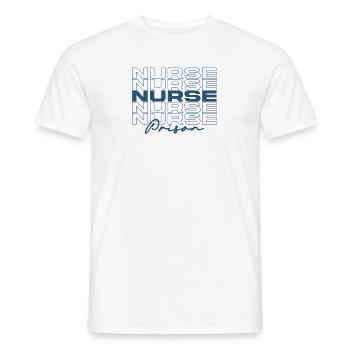 Infirmière de prison Infirmières médicales élégantes - T-shirt homme - blanc - Devant - AI Model Male 178 dark (178cm)
