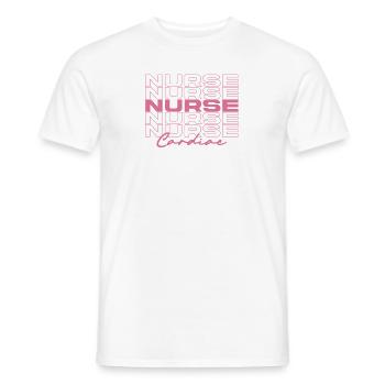 Infirmière cardiaque Infirmières médicales élégantes - T-shirt homme - blanc - Devant - AI Model Male 178 dark (178cm)