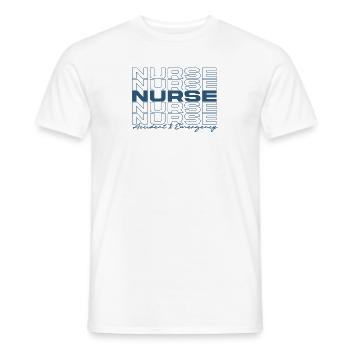 Infirmière d’urgence Infirmières médicales élégantes - T-shirt homme - blanc - Devant - AI Model Male 178 dark (178cm)