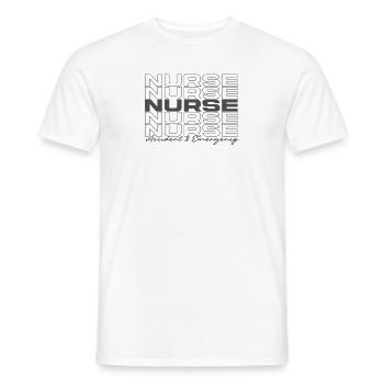 Infirmière d’urgence Infirmières médicales élégantes - T-shirt homme - blanc - Devant - AI Model Male 178 dark (178cm)