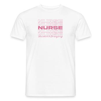 Infirmière d’urgence Infirmières médicales élégantes - T-shirt homme - blanc - Devant - AI Model Male 178 dark (178cm)