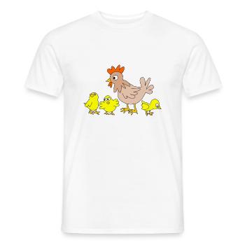 poulets - T-shirt homme - blanc - Devant - AI Model Male 178 dark (178cm)