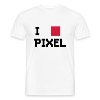 I LOVE PIXELS - Men's T-Shirt - white - Front - AI Model Male 178 dark (178cm)