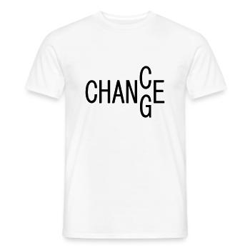 CHANCE / CHANGE, motivation - Men's T-Shirt - white - Front - AI Model Male 178 dark (178cm)