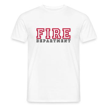 Schriftzug FIRE Department - Männer T-Shirt - Weiß - Vorne - AI Model Male 178 dark (178cm)