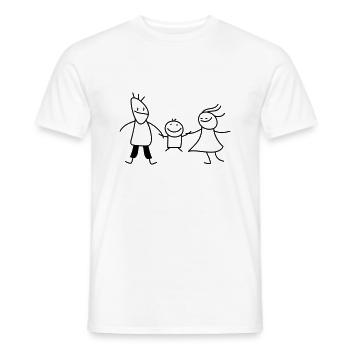 happy family (b) - Men's T-Shirt - white - Front - AI Model Male 178 dark (178cm)