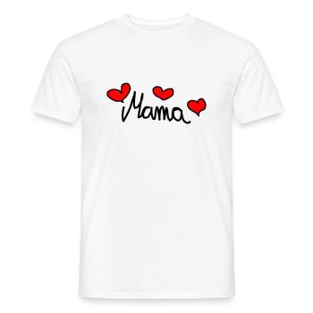 Maman - Doux design avec des cœurs - T-shirt homme - blanc - Devant - AI Model Male 178 dark (178cm)