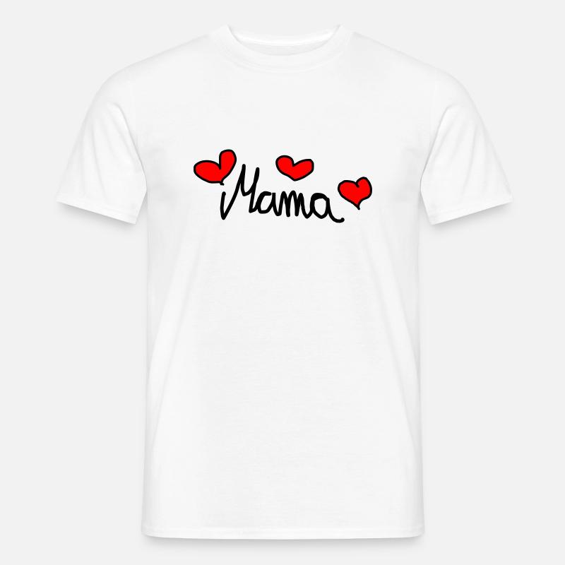 Mama - Süßes Design mit Herzen - Männer T-Shirt - Weiß