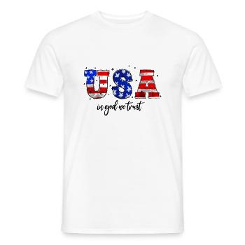 USA In God We Trust - Men's T-Shirt - white - Front - AI Model Male 178 dark (178cm)