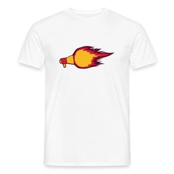 Fire Flame Megaphone Symbol - Men's T-Shirt - white - Front - AI Model Male 178 dark (178cm)