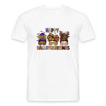 Happy Hallothanksmas - T-shirt homme - blanc - Devant - AI Model Male 178 dark (178cm)