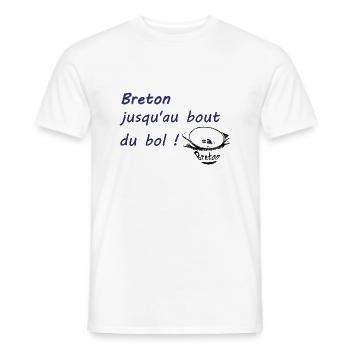 design bol breton avec prenom cadeau homme - T-shirt homme - blanc - Devant - AI Model Male 178 dark (178cm)