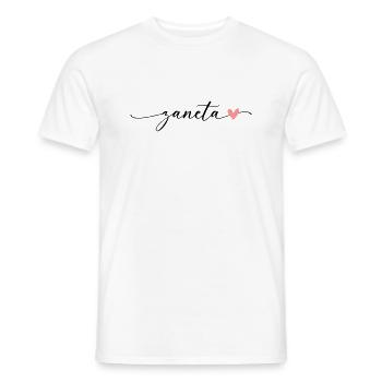 Zaneta Name Calligraphy Font - Men's T-Shirt - white - Front - AI Model Male 178 dark (178cm)