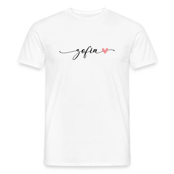 Zofia Name Calligraphy Font - Men's T-Shirt - white - Front - AI Model Male 178 dark (178cm)