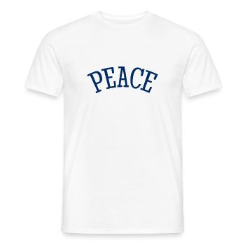 Slogan Paix et Amour - Frieden - T-shirt homme - blanc - Devant - AI Model Male 178 dark (178cm)