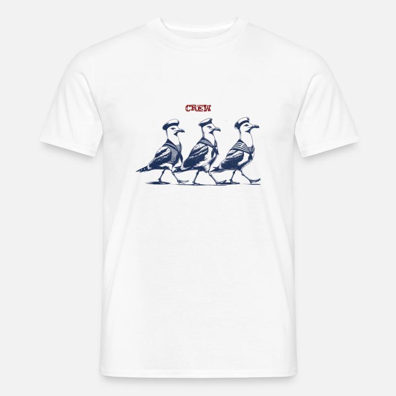 Crew Möwen - Männer T-Shirt - Weiß