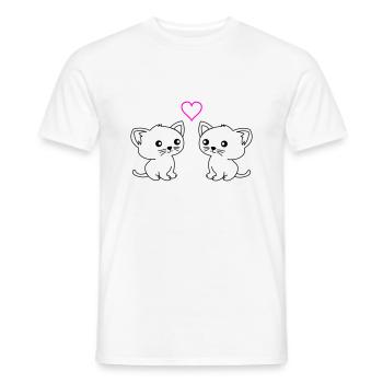 süße katzen love - Männer T-Shirt - Weiß - Vorne - AI Model Male 178 dark (178cm)