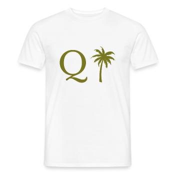 Lettre q vert Palm - T-shirt homme - blanc - Devant - AI Model Male 178 dark (178cm)