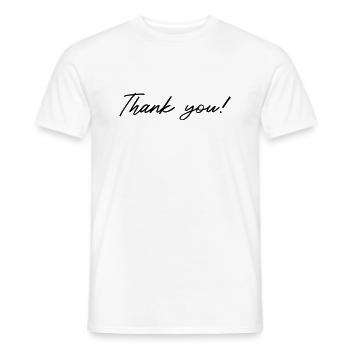 thank you - Männer T-Shirt - Weiß - Vorne - AI Model Male 178 dark (178cm)